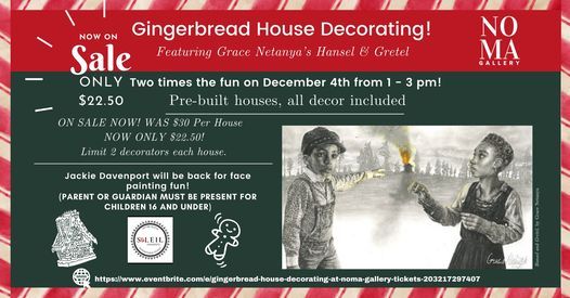 SALE! 30% OFF: Pre-Built Gingerbread House Decorating at NOMA!