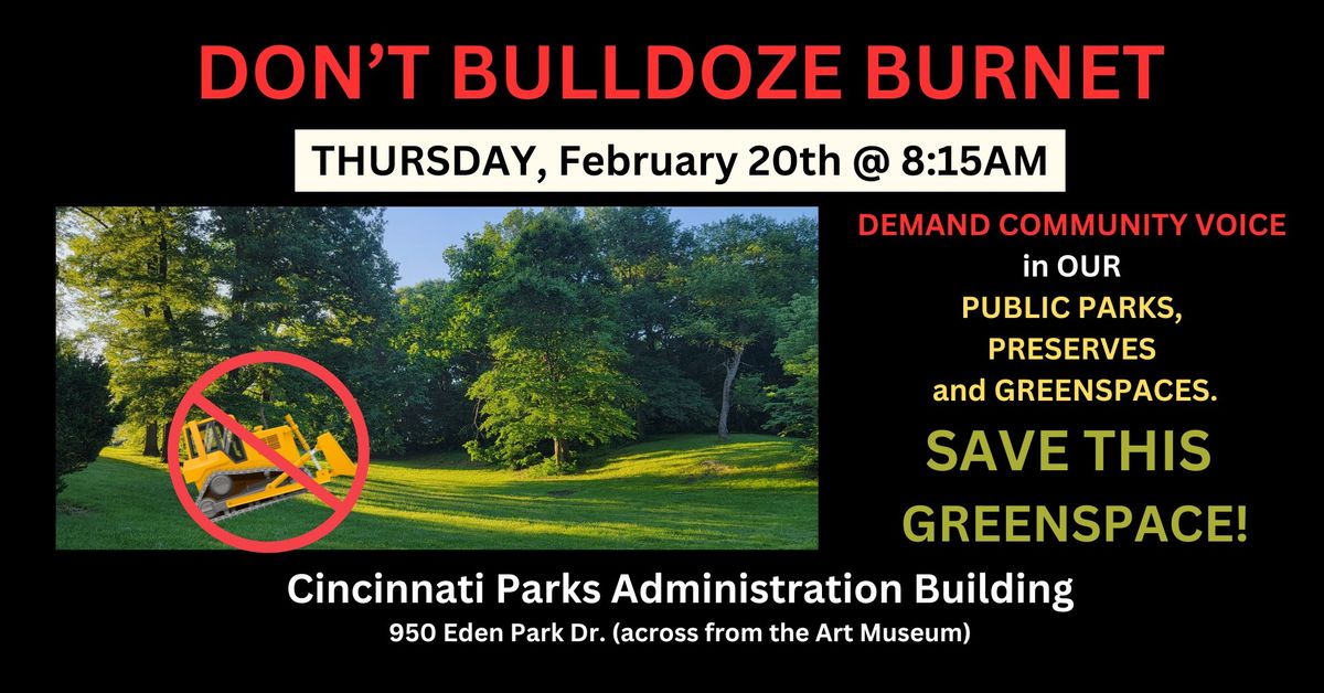 DON'T BULLDOZE BURNET: PROTEST for OUR PARKS