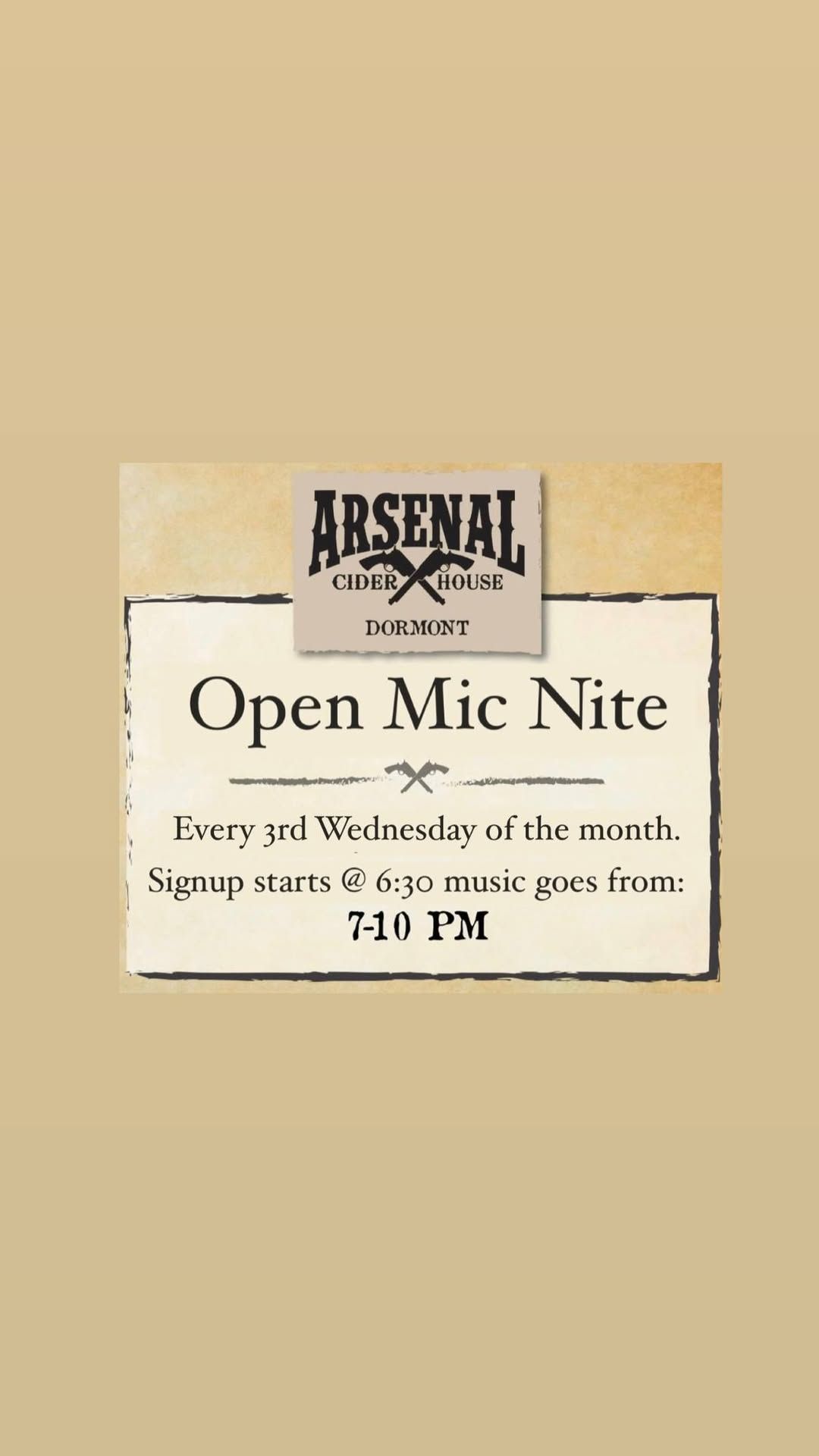 Arsenal Cider's Open Mic Nite