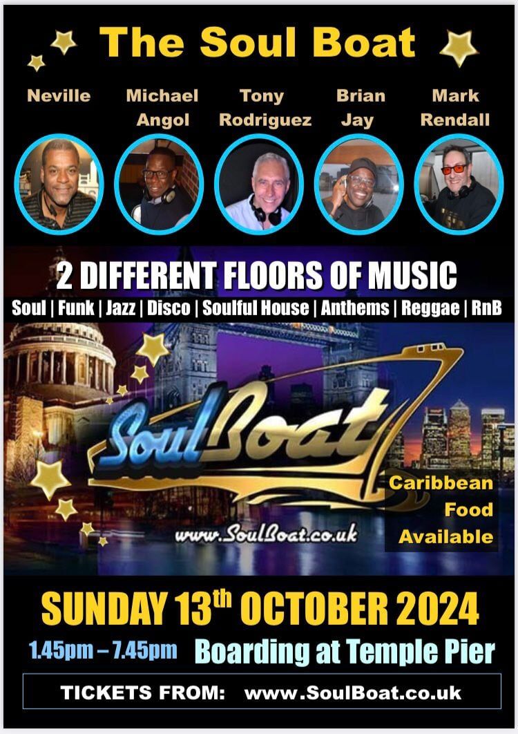 The SoulBoat 13th October 2024 - 2pm to 8pm - Soul Boat