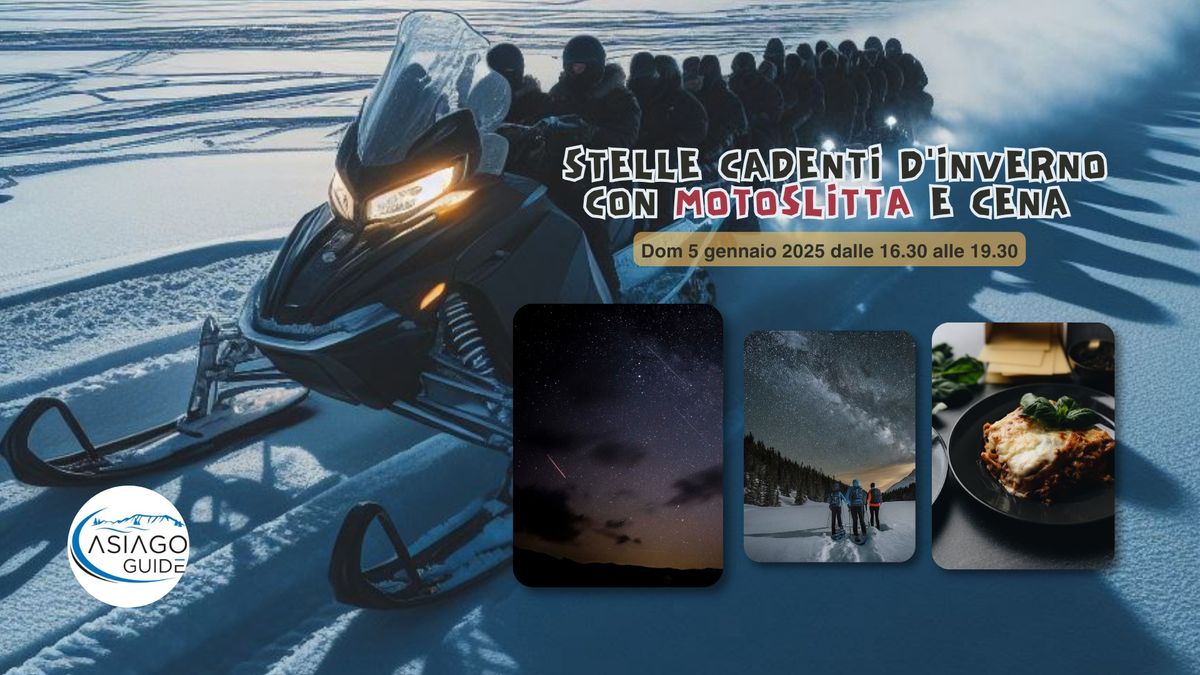 Stelle cadenti d'inverno con motoslitta e cena