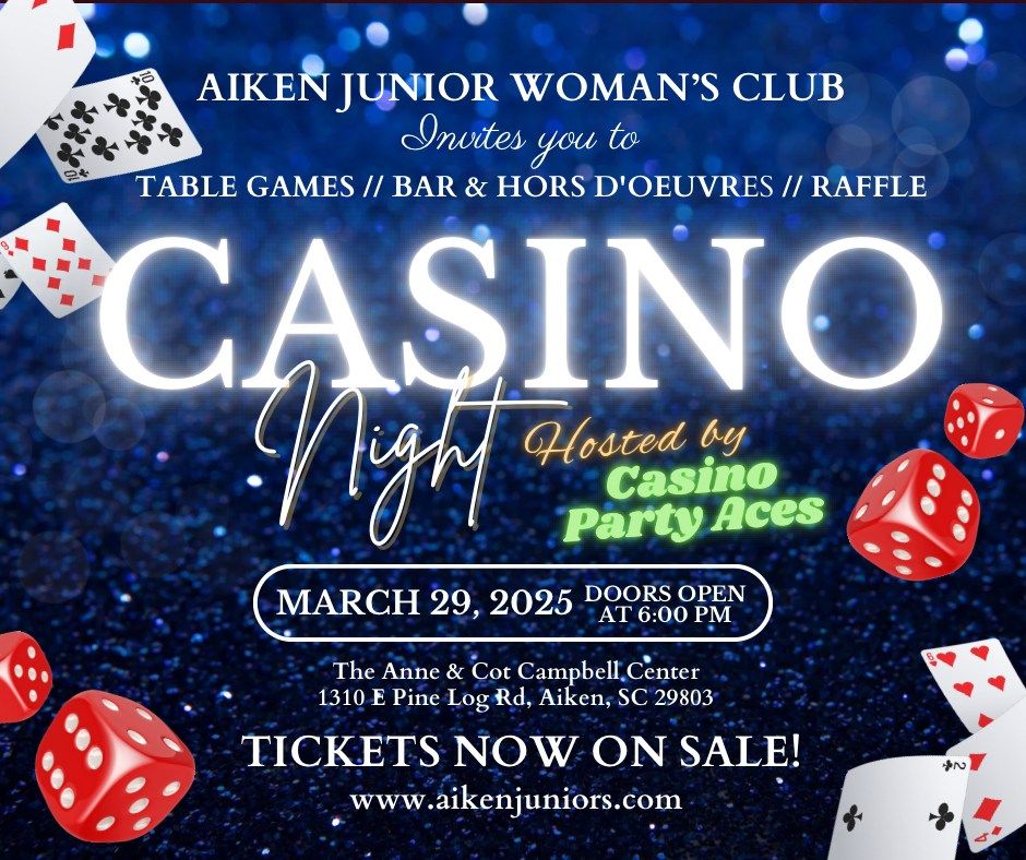 Aiken Junior Woman's Club Presents Casino Night hosted by Casino Party Aces