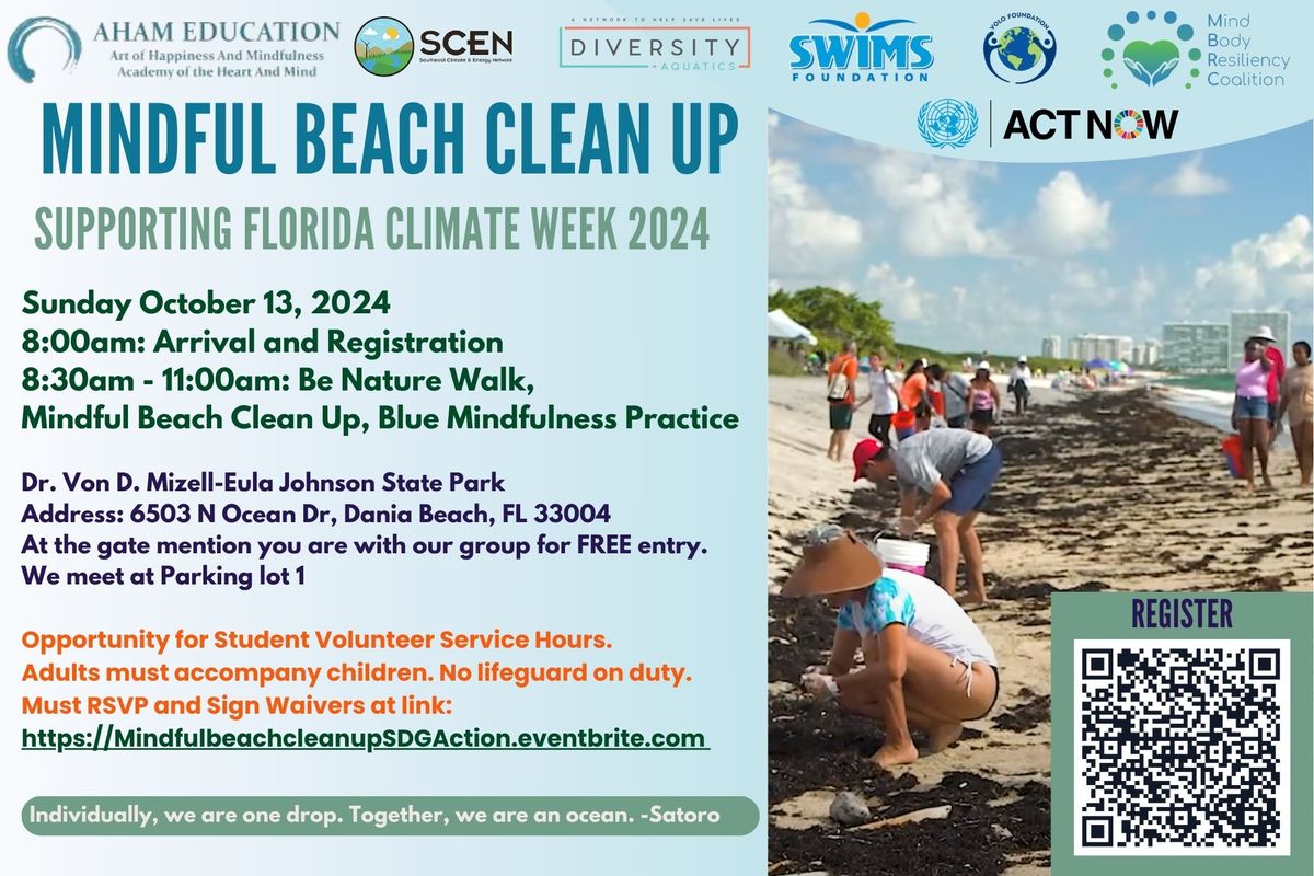 MINDFUL BEACH CLEAN UP - Supporting Florida Climate Week 2024