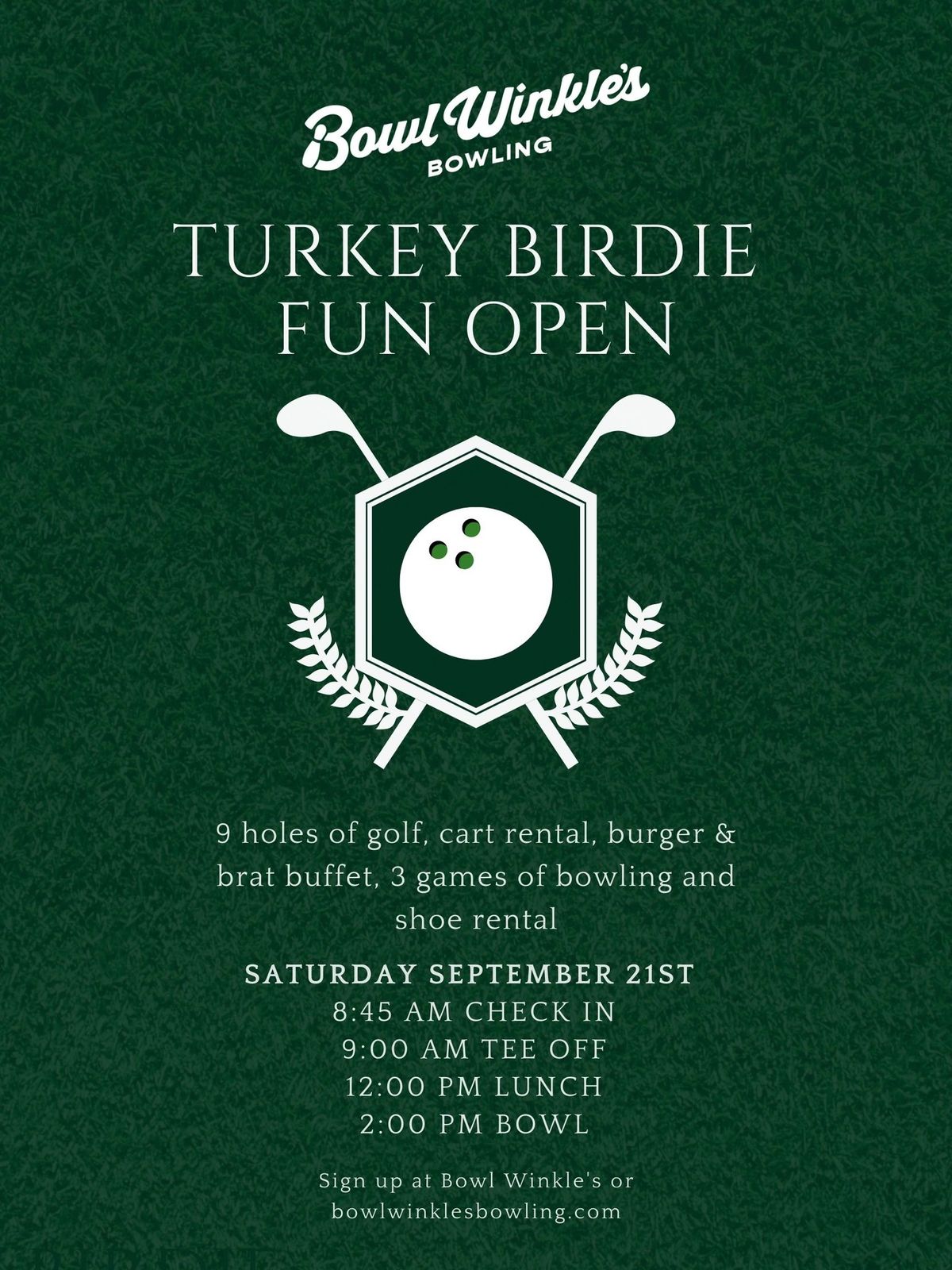 Turkey Birdie : Golf & Bowling Scramble