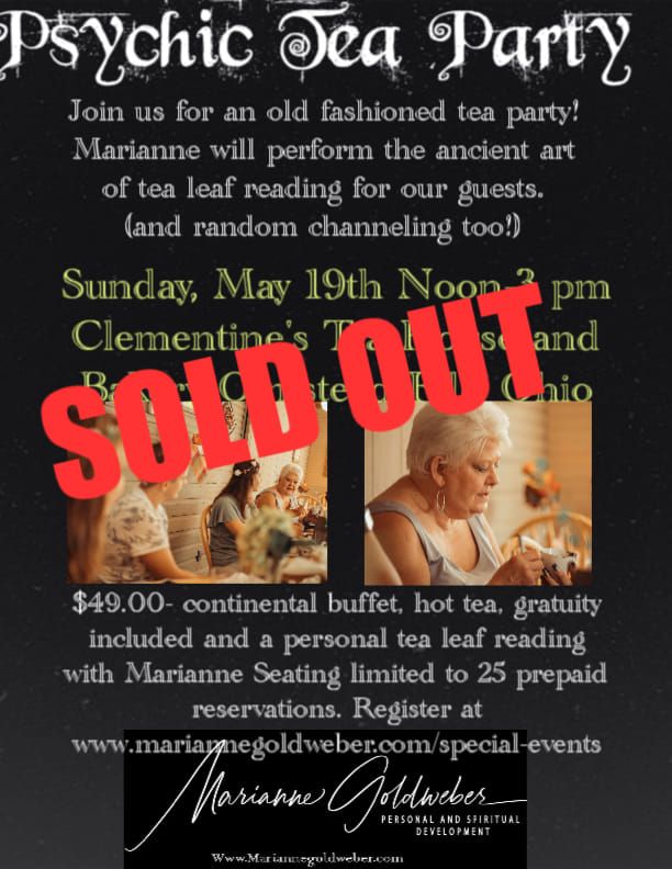 sold out Psychic Tea Party With Medium Marianne Goldweber