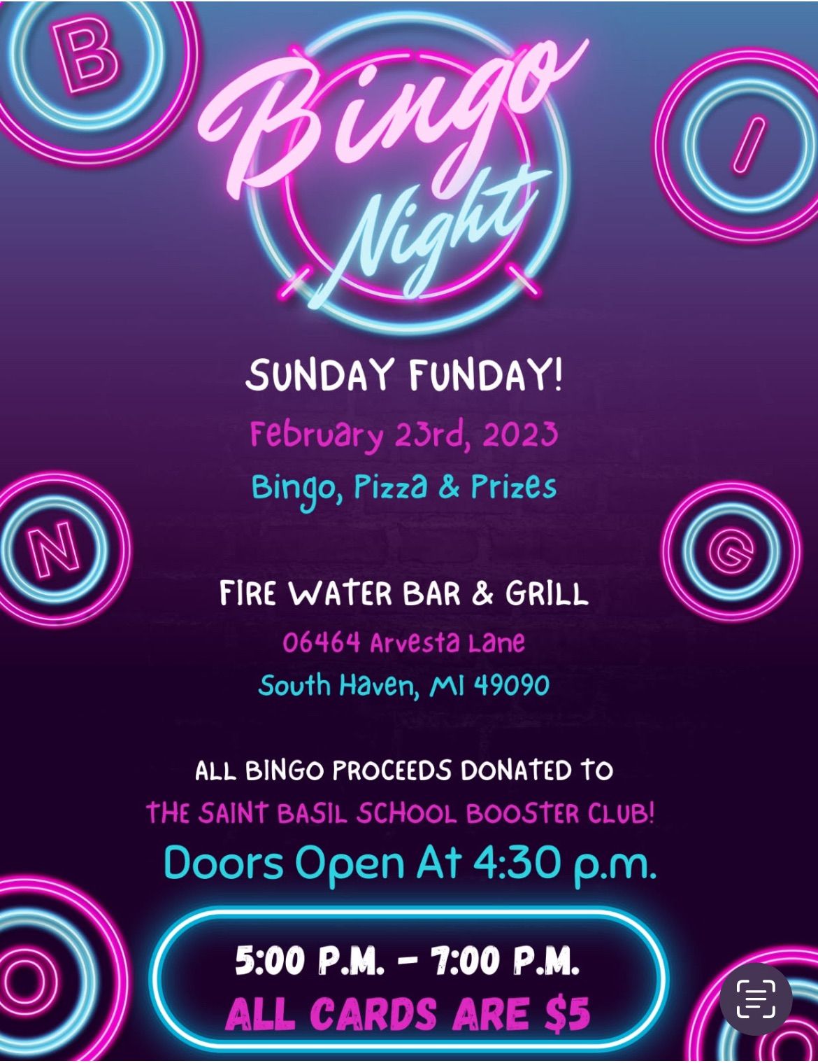 Family Bingo & Pizza Night