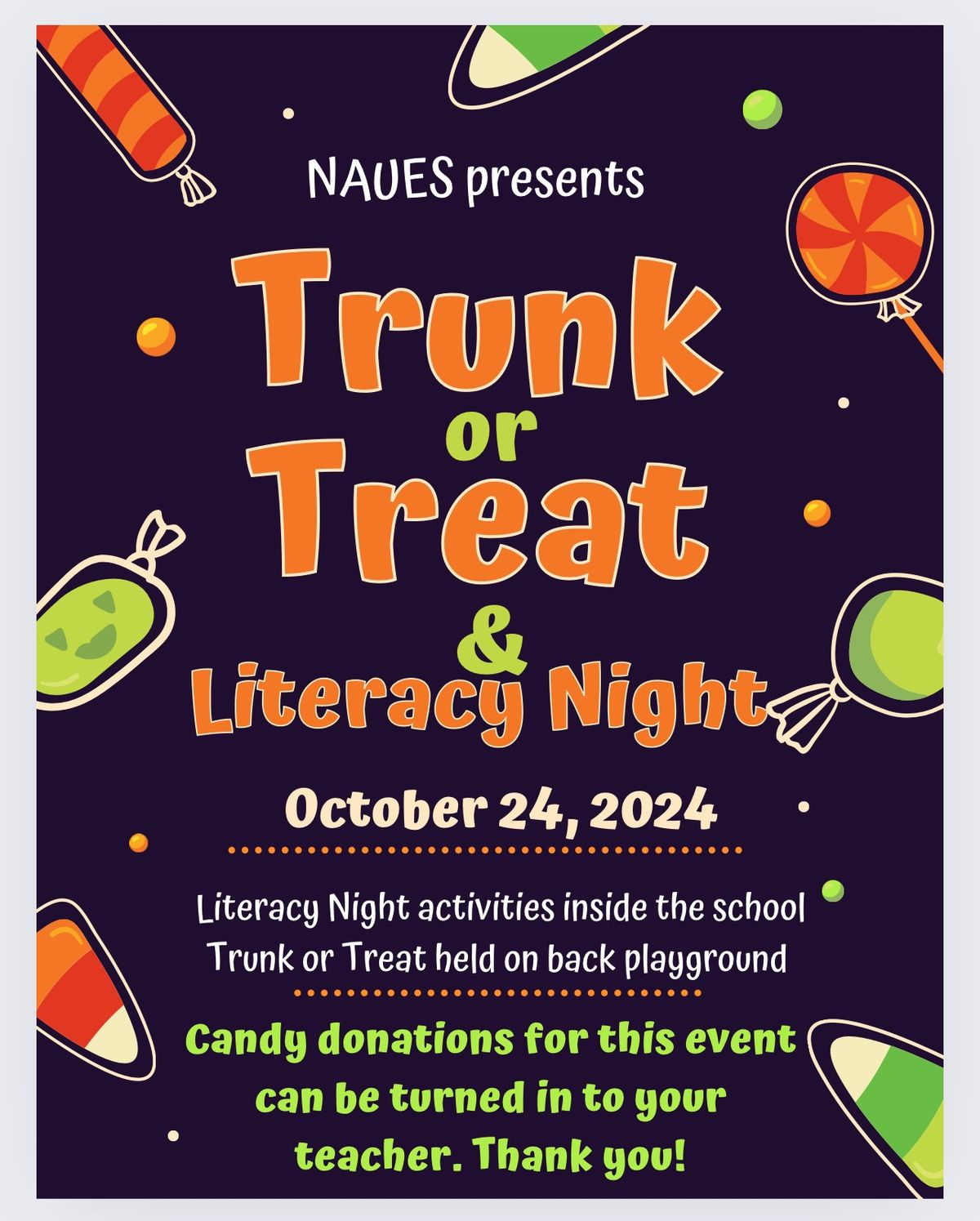 Trunk or Treat & Literacy Night