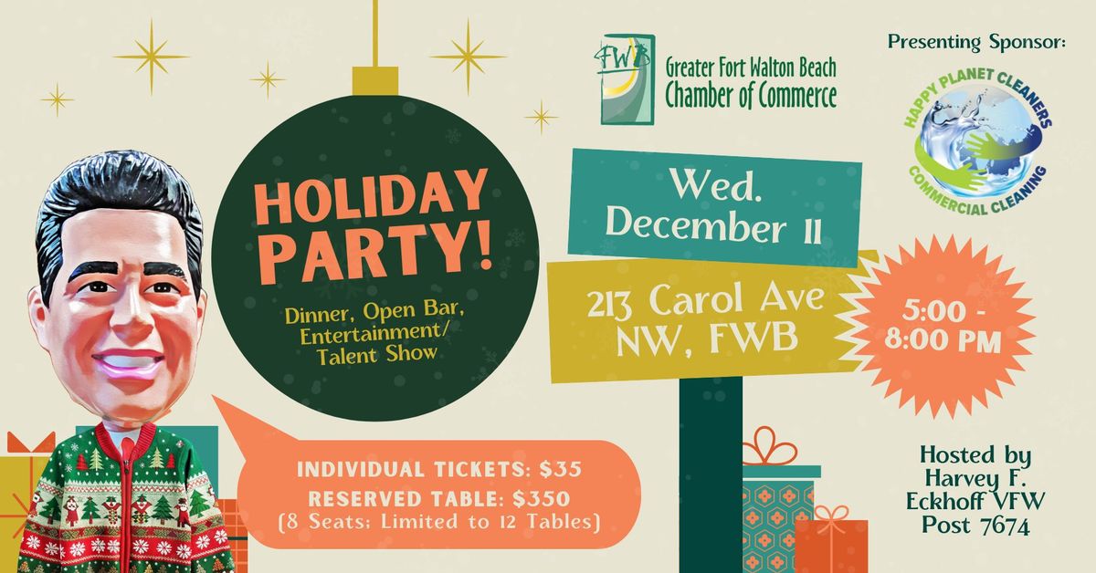 Chamber Holiday Party sponsored by Happy Planet Commerical Cleaners