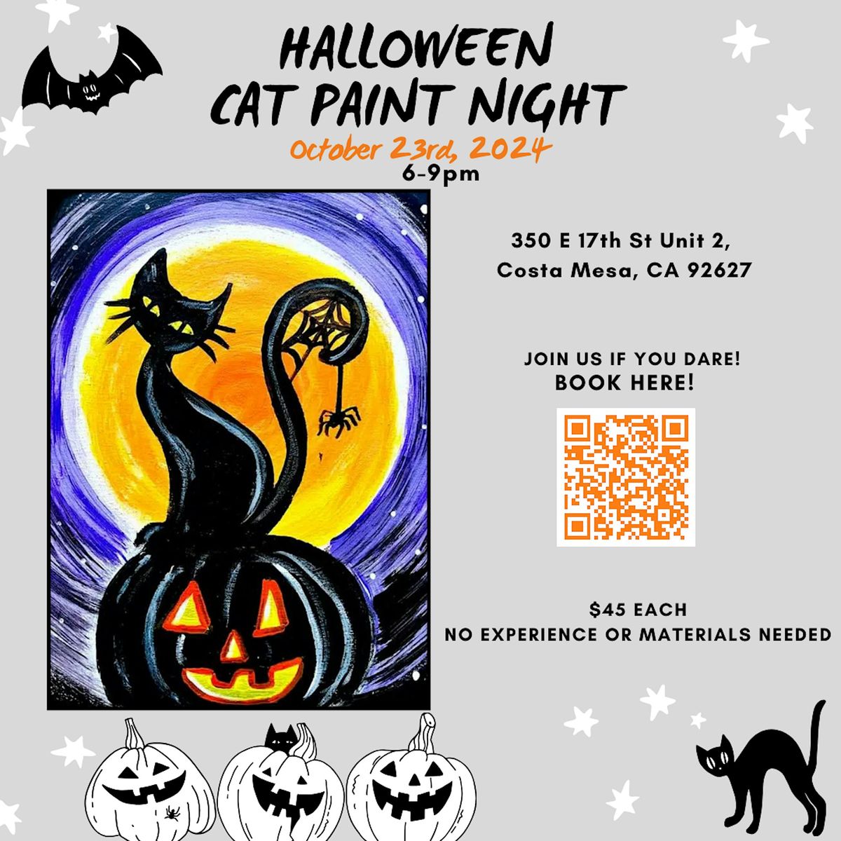 Halloween Cat Paint Night