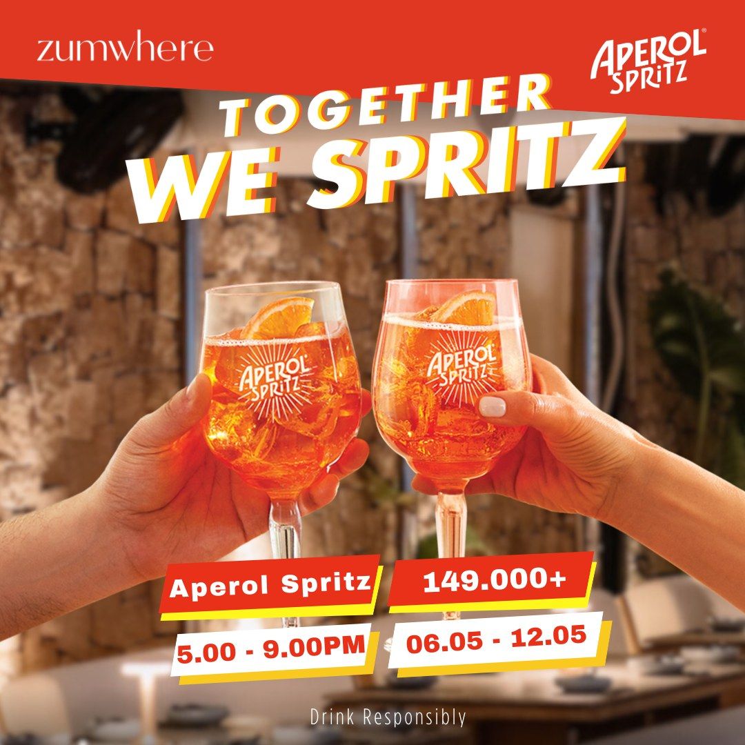 zumwhere x Aperol Spritz CHEERS TO SUNSHINE: GRAB AN APEROL SPRITZ FOR 149,000+