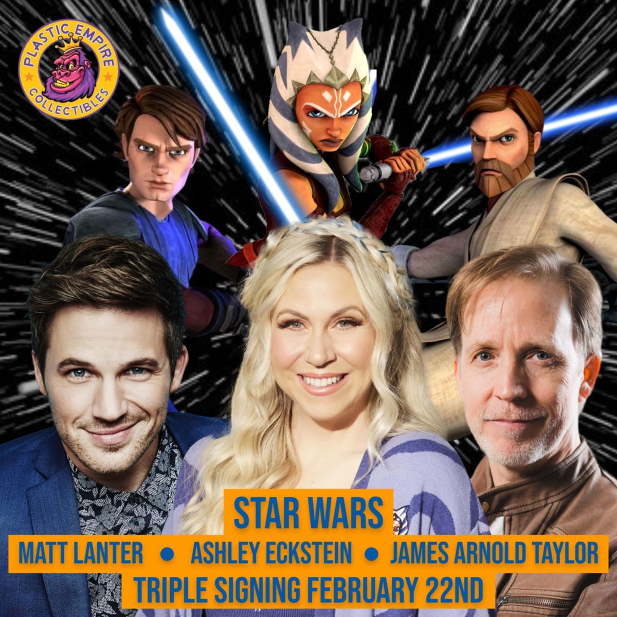 Ashley Eckstein, James Arnold Taylor, & Matt Lanter Signing & Photo Op @ Plastic Empire 02\/22