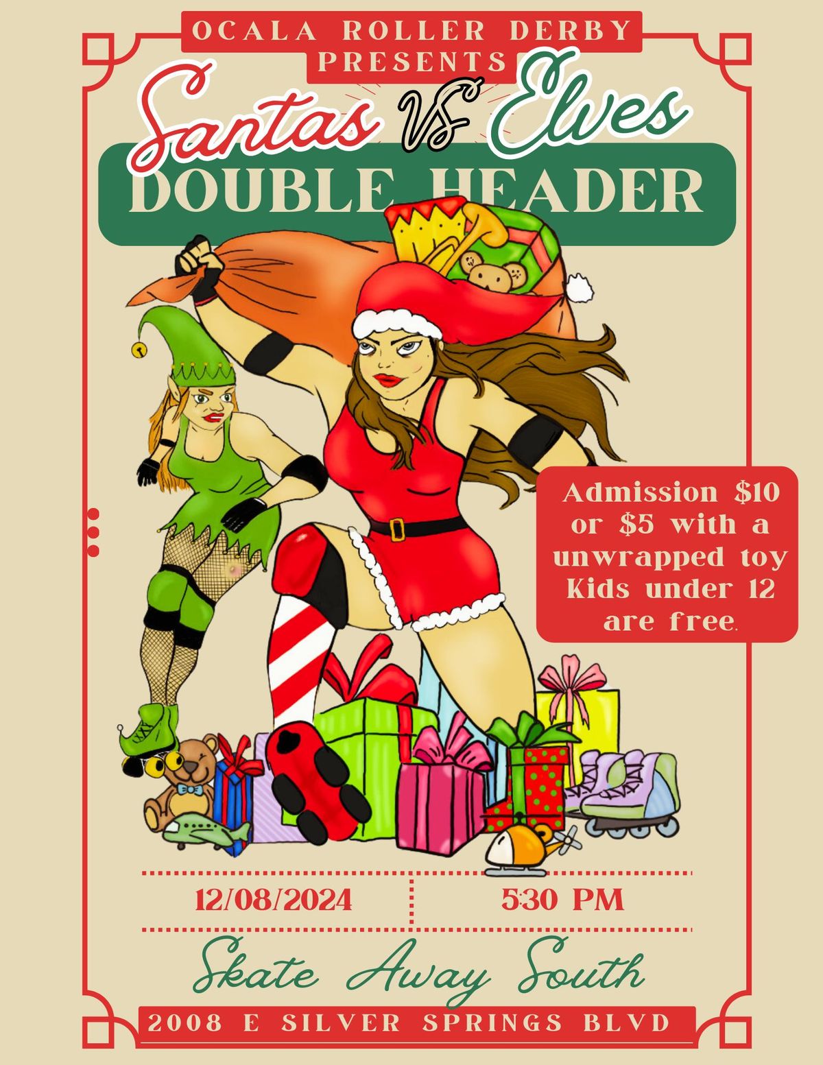 Ocala Roller Derby Santas vs Elves Scrimmage