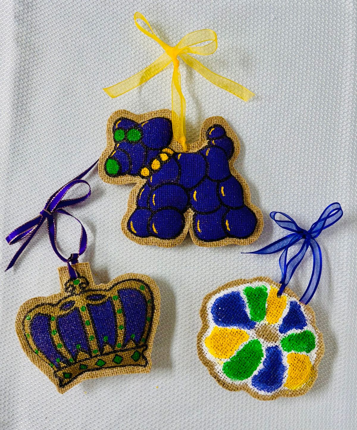 Mardi Gras Burlap Ornament Workshop