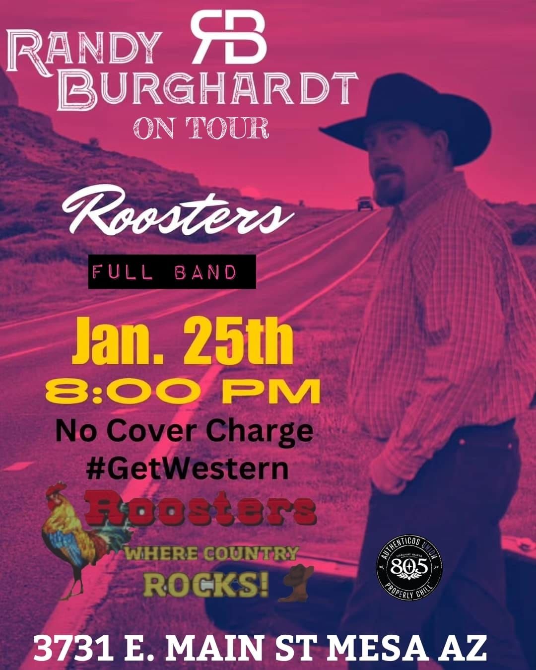  RANDY BURGHARDT FULL BAND ON TOUR AT ROOSTERS COUNTRY 