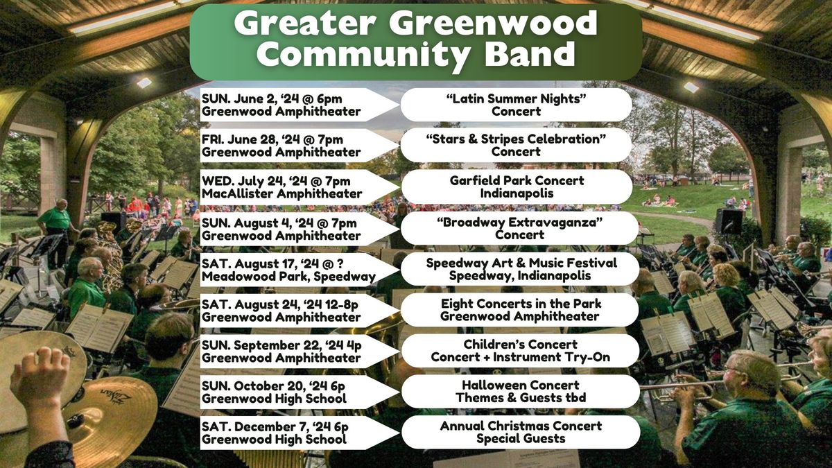 "Eight Concerts in the Park" - A Greenwood Community Band Festival