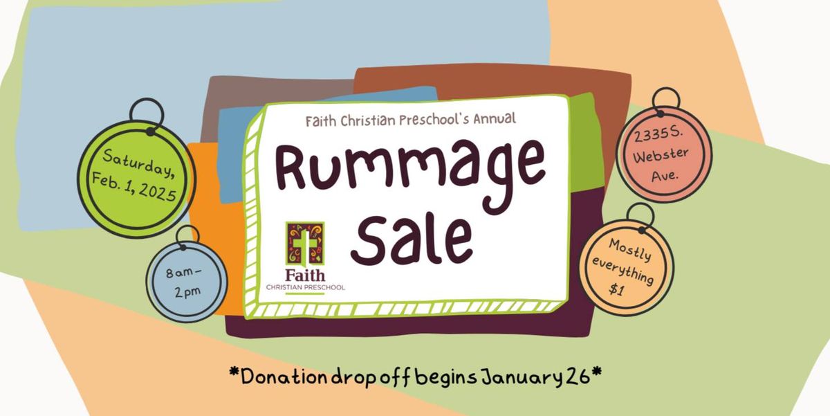 Faith Christian Preschool\u2019s Annual Rummage Sale