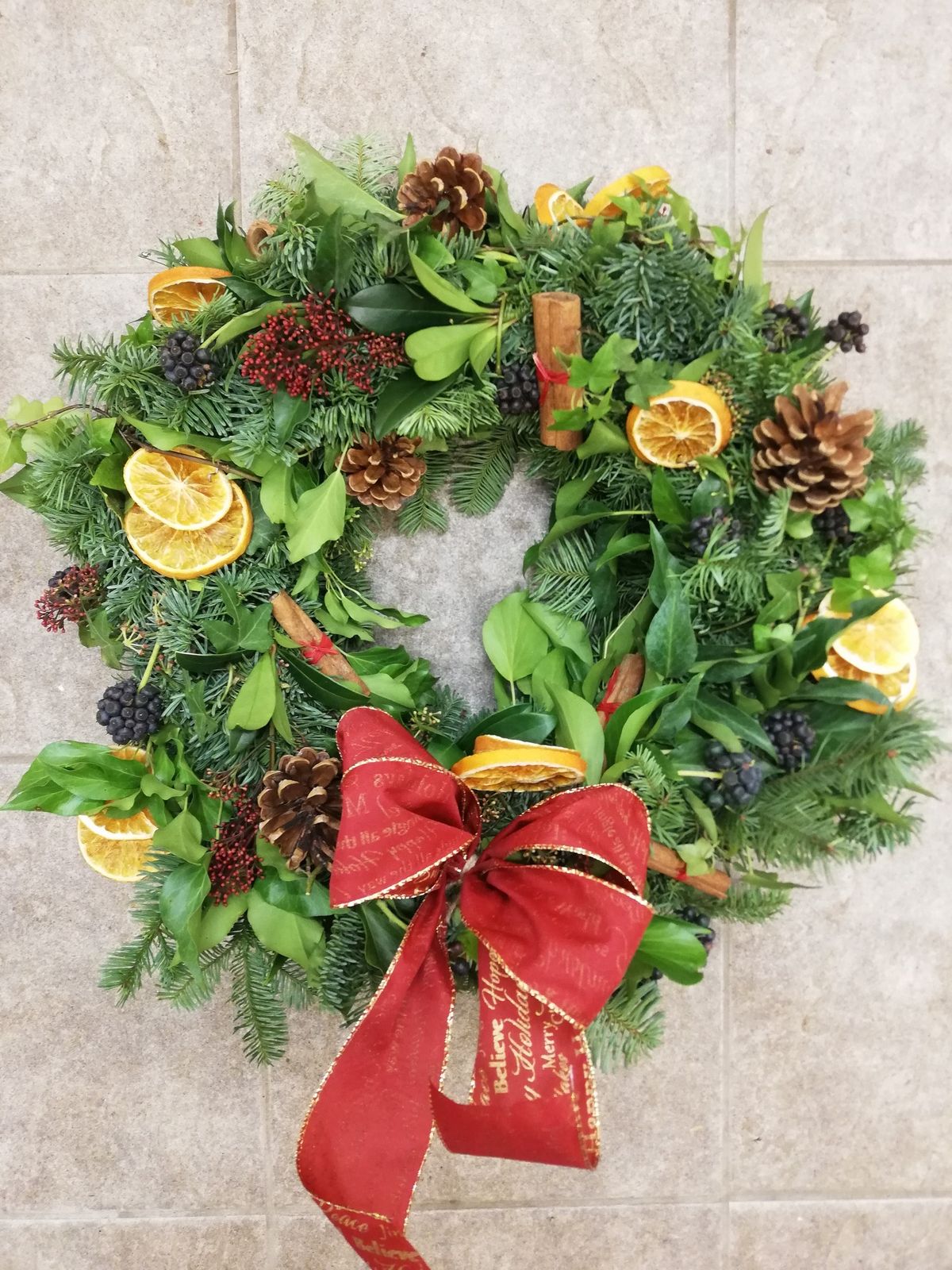 Wreath making workshop at Owlpen Manor