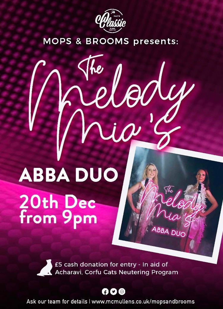 Melody Mias ABBA Tribute Night, \u00a35 CASH entry per person   