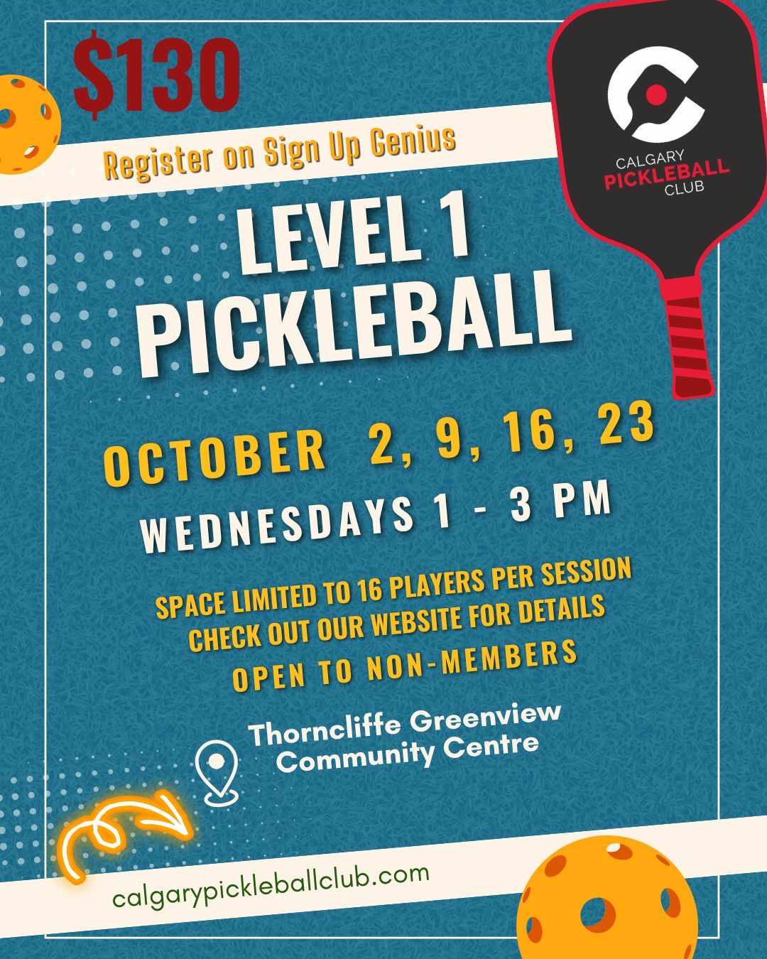 Learn to Play Pickleball - Level 1 October Session