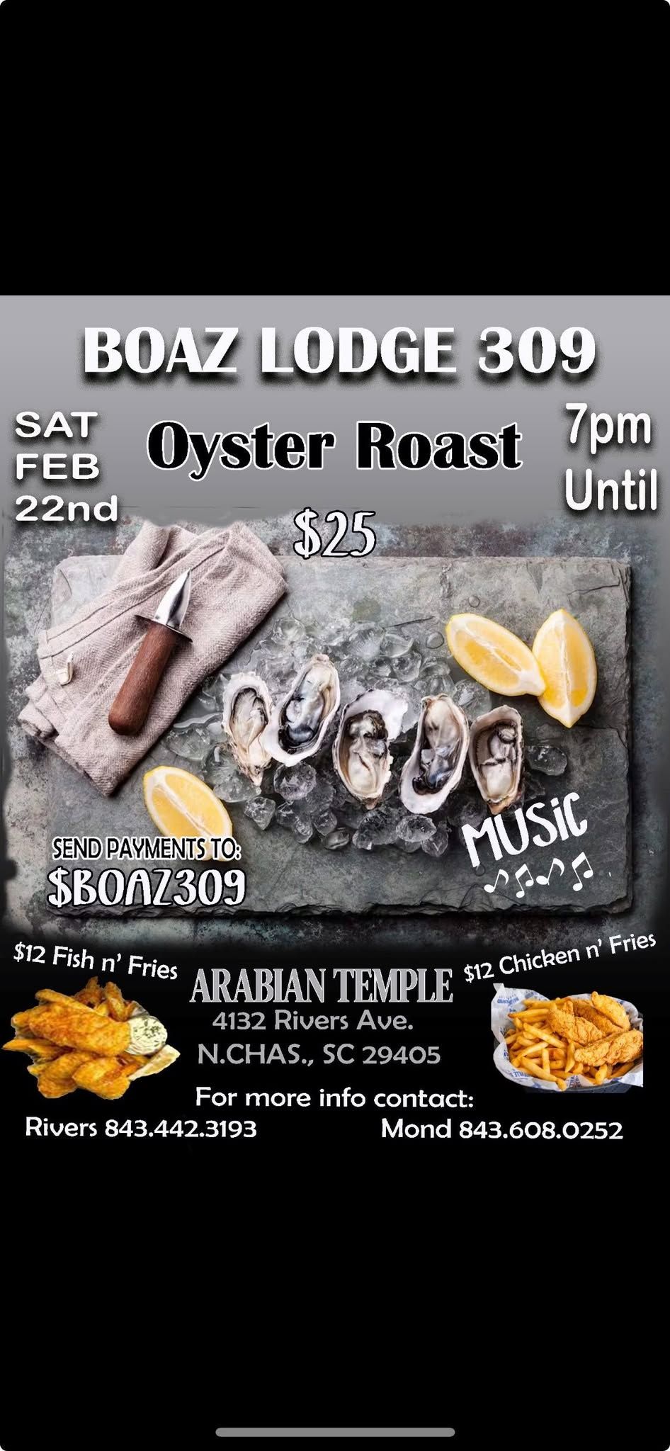 Boaz Lodge 309 Oyster Roast