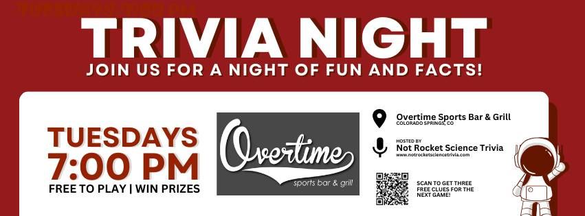 Overtime Sports Bar & Grill Trivia Night