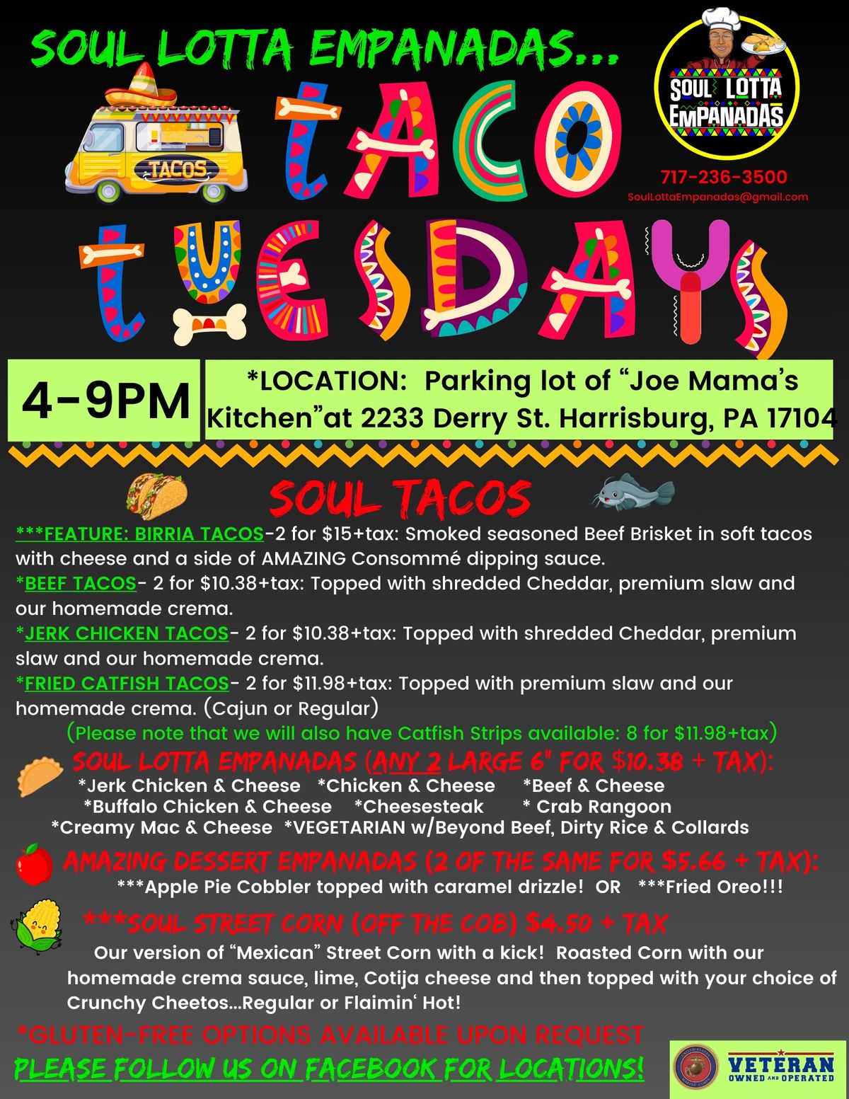 SOUL LOTTA EMPANADAS TACO TUESDAY AT THE TRUCK!