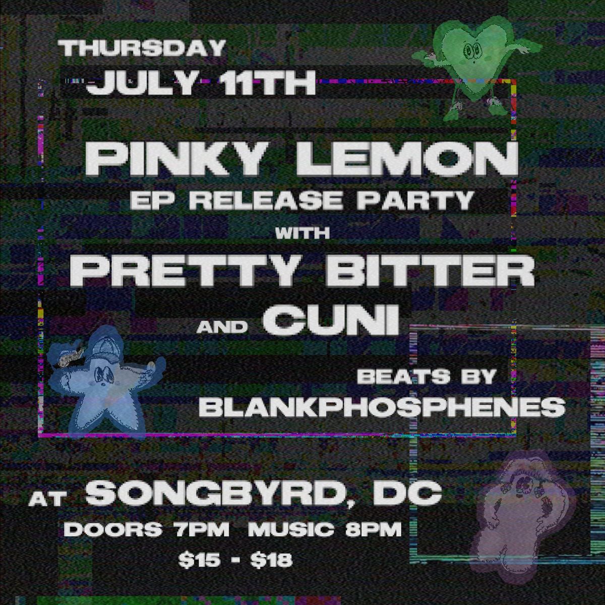 Pinky Lemon EP Release Show w\/ Pretty Bitter and Cuni at Songbyrd DC