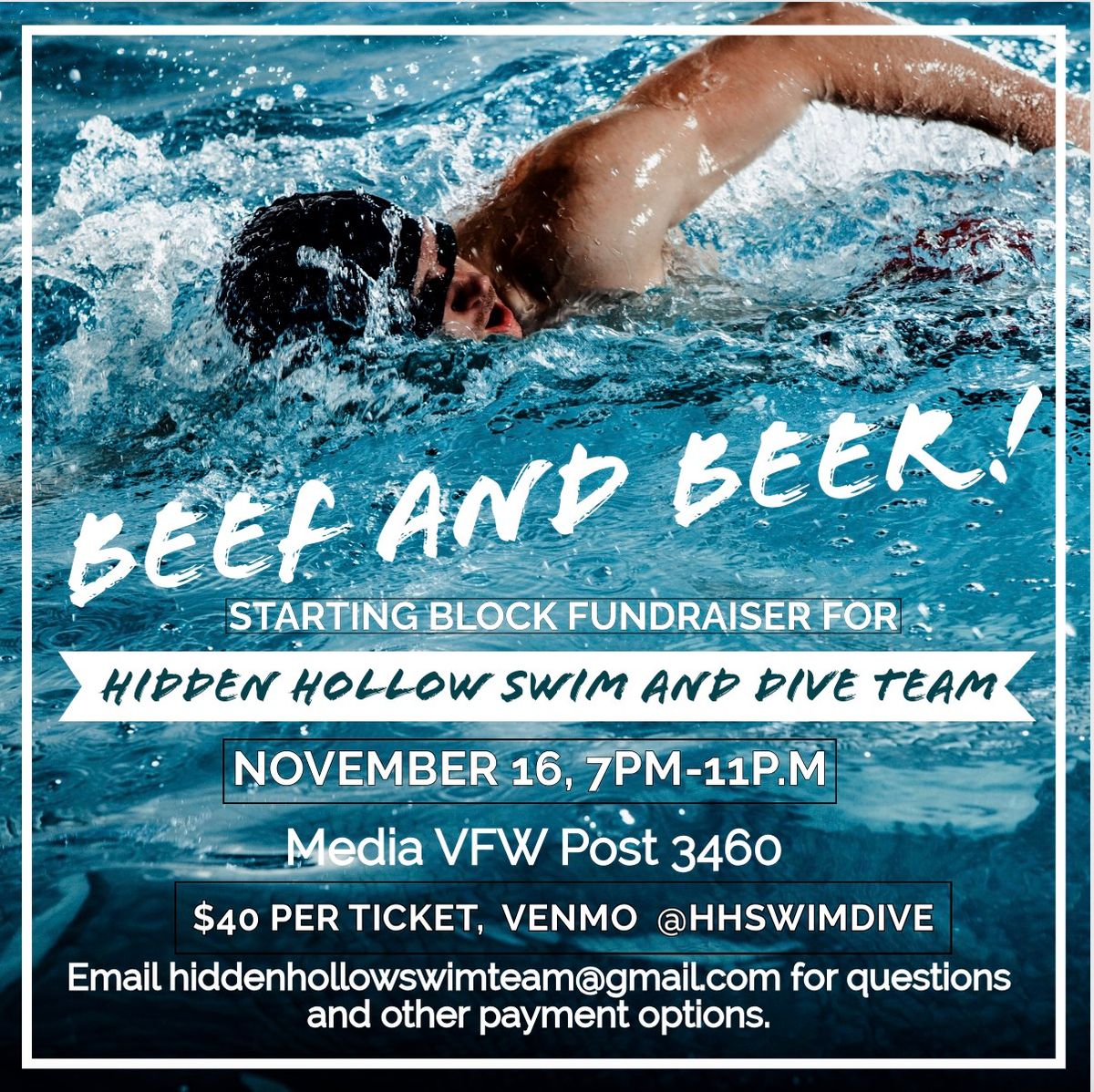 Beef and Beer Starting Block Fundraiser for Hidden Hollow Swim and Dive