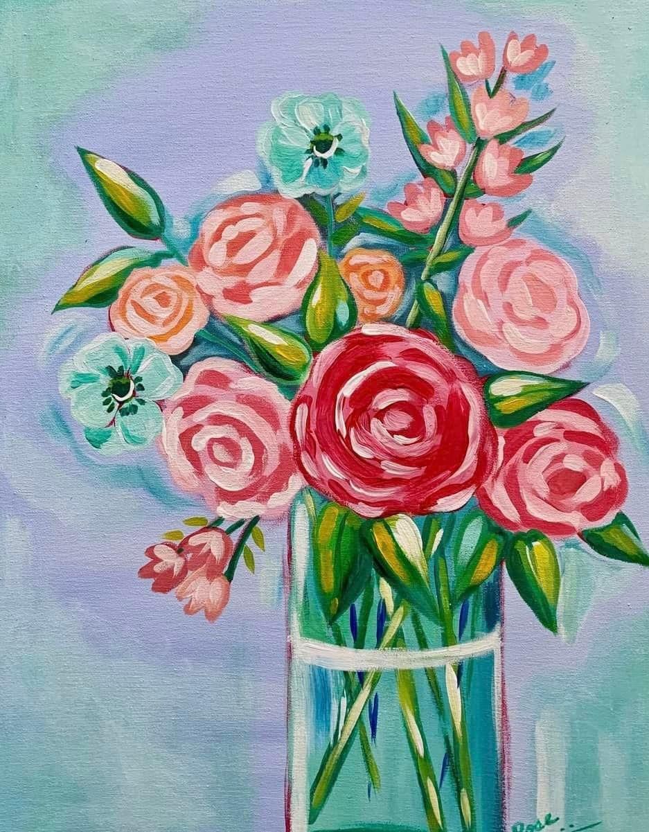 **SOLD OUT** Paint Night for Adults (19+ yrs)_BEAUTIFUL BLOOMS \ud83c\udf38