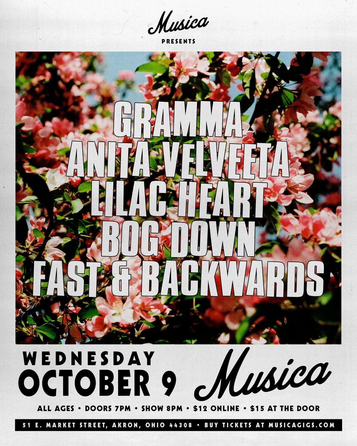 Gramma and Anita Velveeta w\/ Lilac Heart, Bog Down and Fast & Backwards at Musica