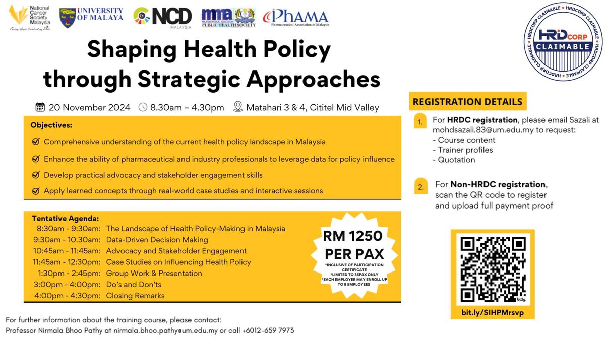 Workshop: Shaping Health Policy through Strategic Approaches