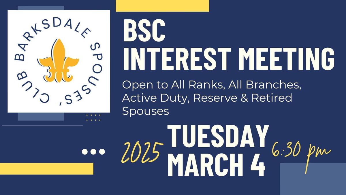 Barskdale Spouses' Club Interest Meeting 