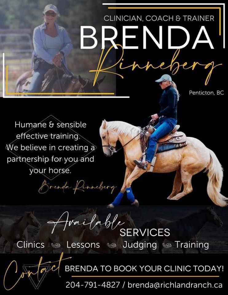HORSEMANSHIP CLINIC WITH BRENDA RINNEBERG - THIS IS FOR EVERY RIDER AND EVERY HORSE