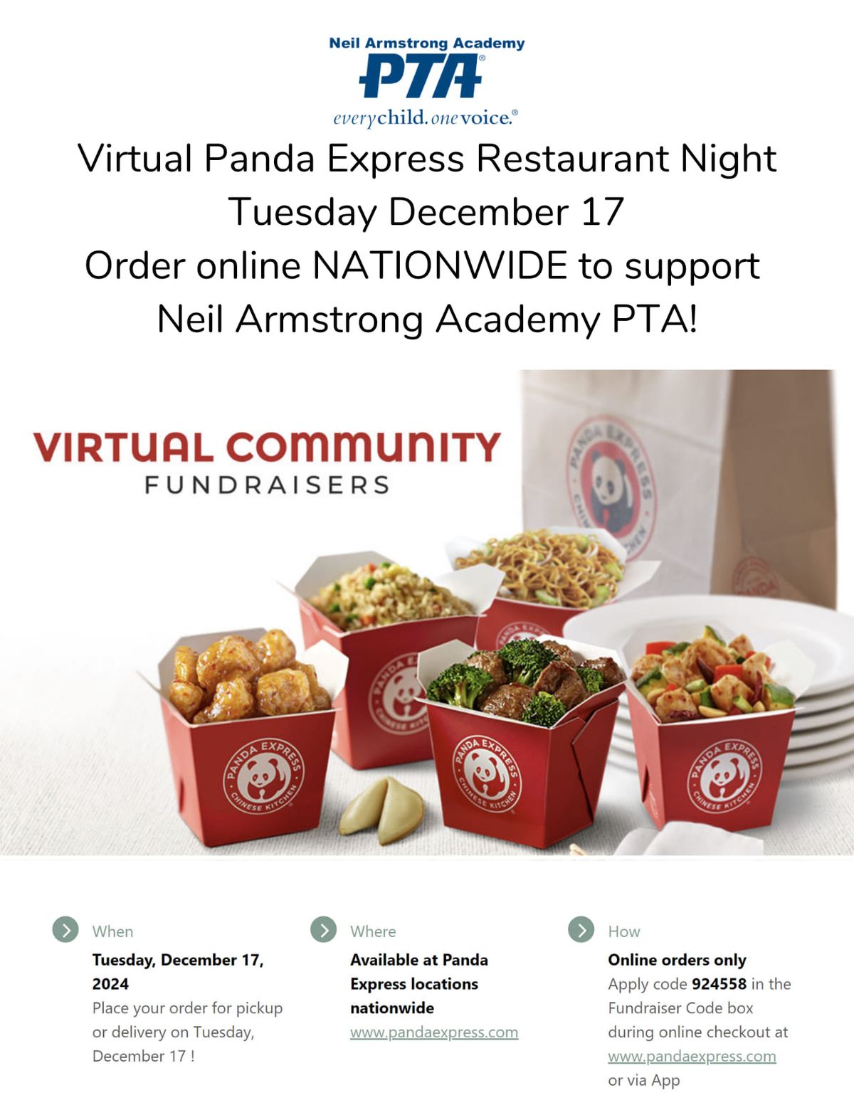 Neil Armstrong Spirit Night @ Panda Express