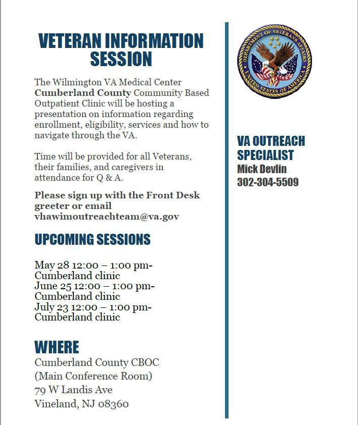 Veteran Information Session: Cumberland County, NJ