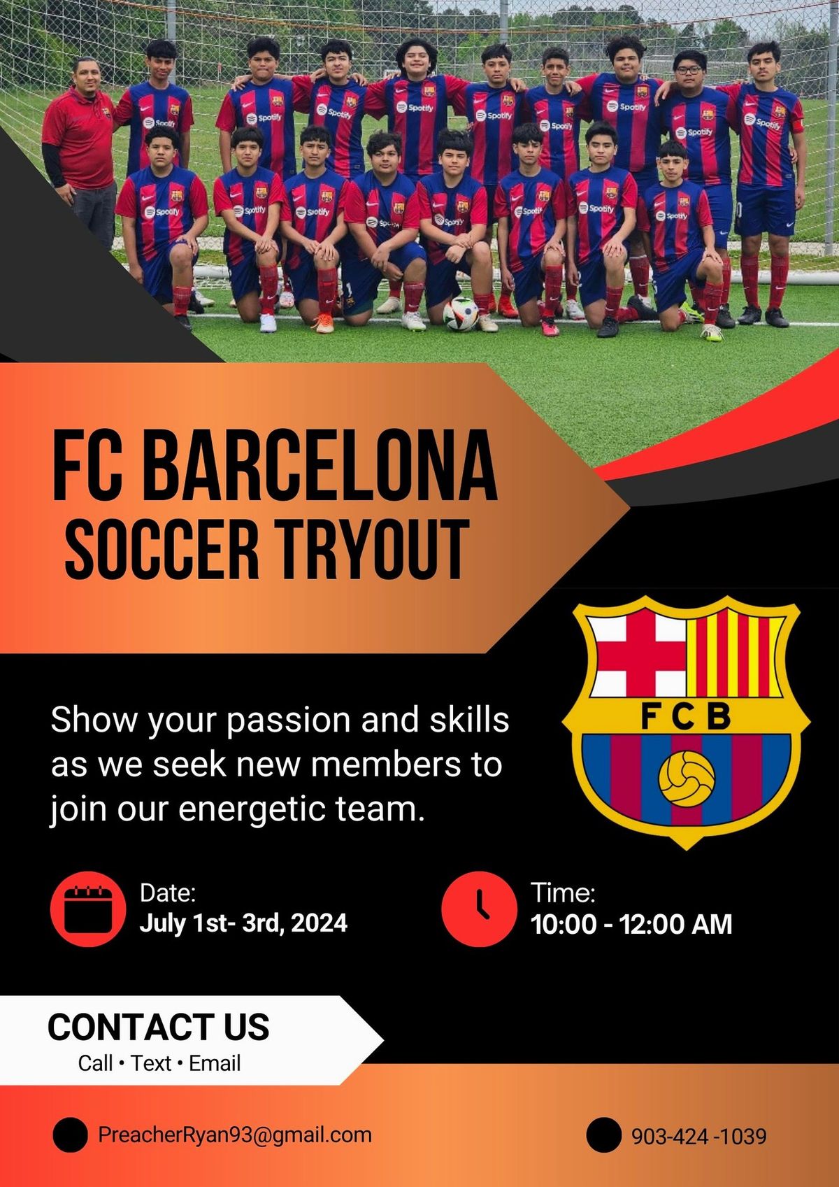 Join our Tryouts For The New Fc Barcelona - Longview Club