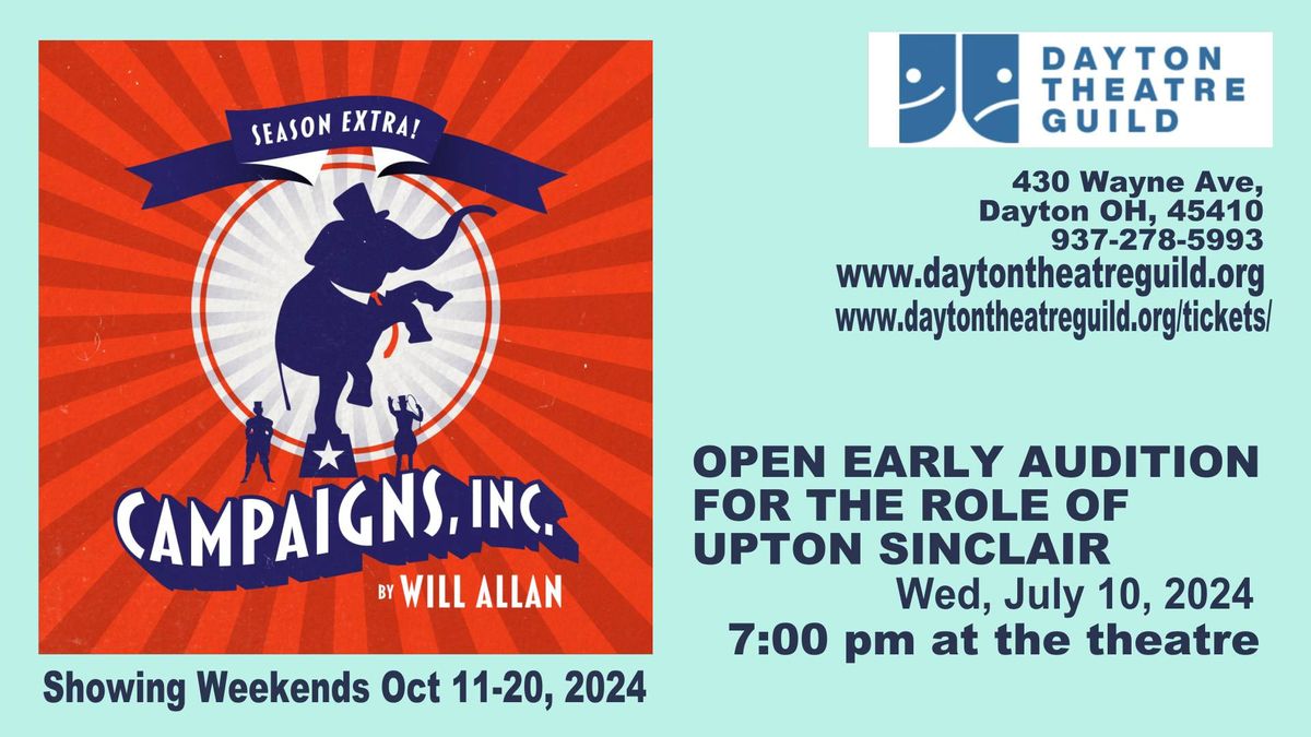 Open Early Audition for Campaigns, Inc. by Will Allan