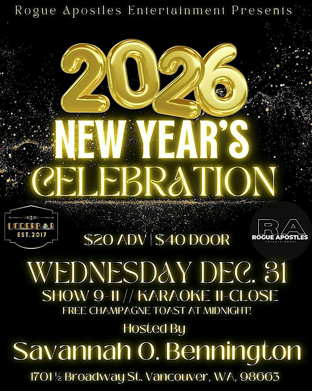 2026 New Year's Eve Party At UnderBar