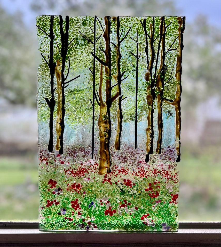 Impressionist Spring Landscape Fused Glass Class 5\/25