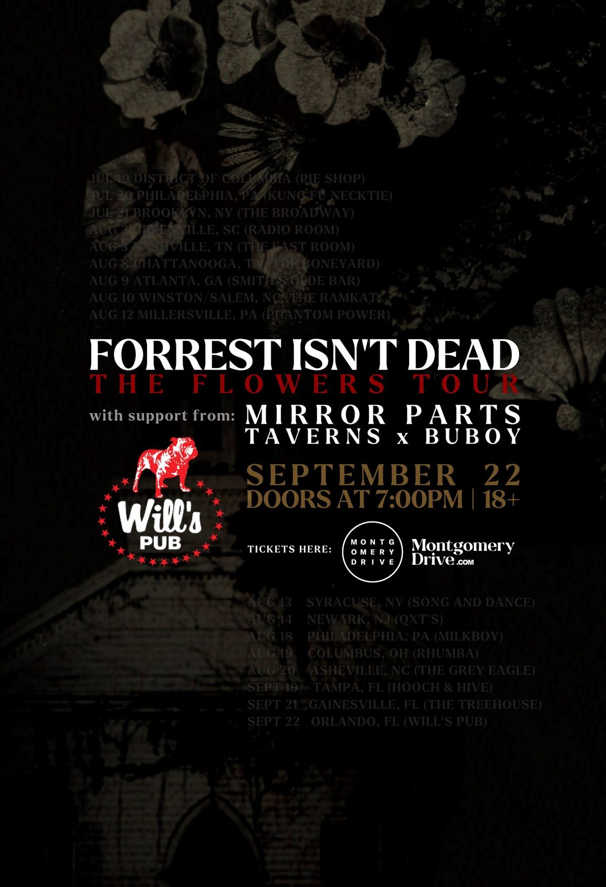 Forrest Isn\u2019t Dead and Mirror Parts with Taverns and Buboy at Will\u2019s Pub - Orlando, FL