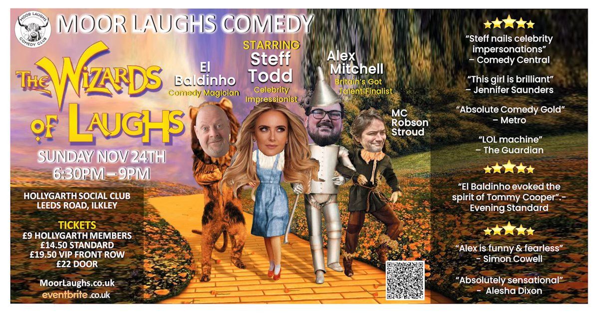 Moor Laughs Comedy - Steff Todd, El Baldiniho, Alex Mitchell - Sun Nov 24 at the Hollygarth Club