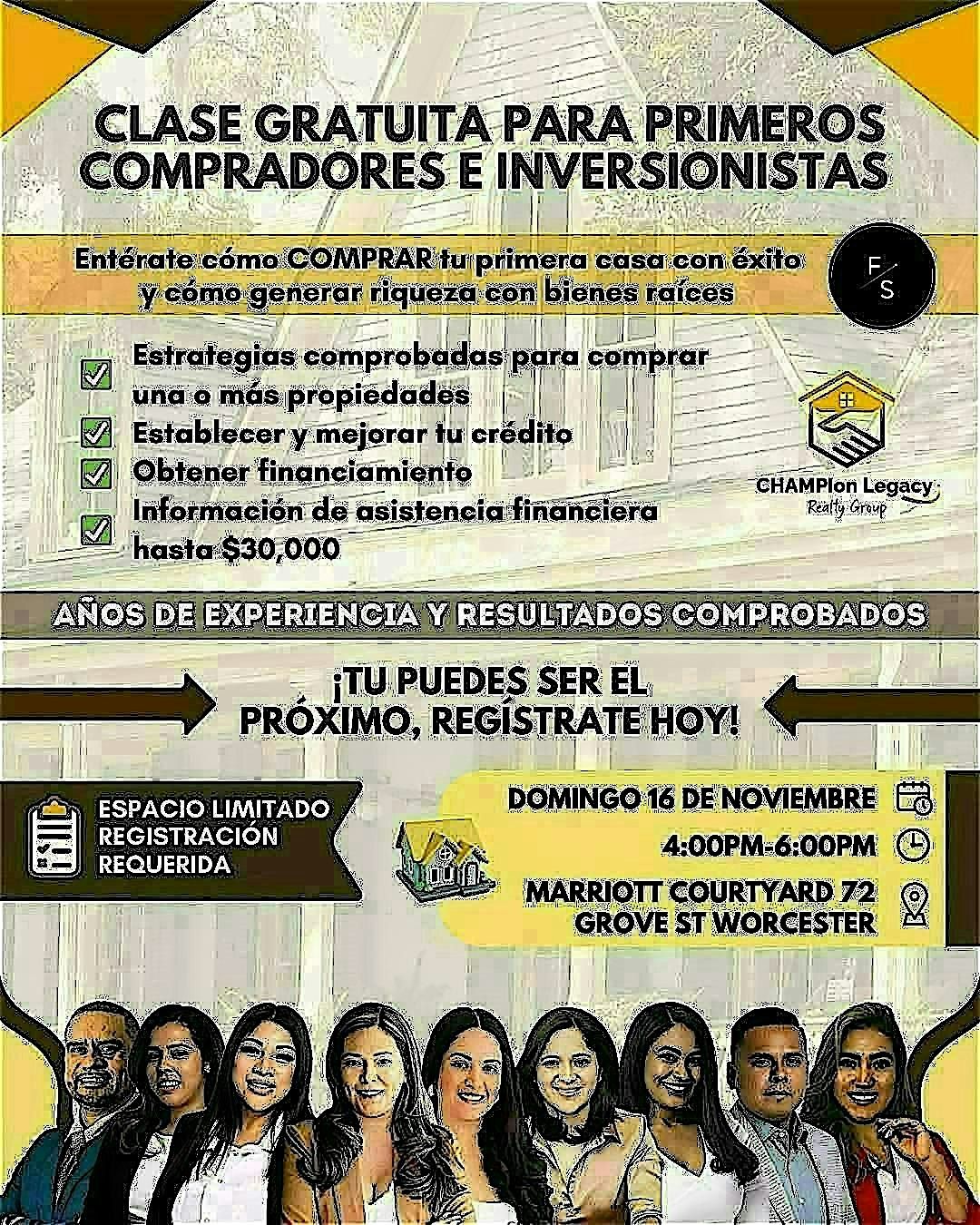 CLASE GRATUITA PARA PRIMEROS COMPRADORES E INVERSIONISTAS