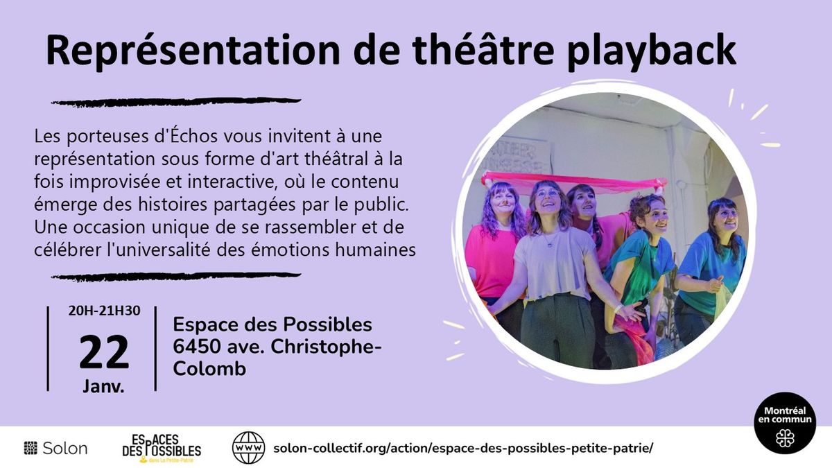 Spectacle de th\u00e9\u00e2tre playback par Les porteuses d'\u00c9chos