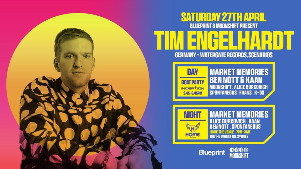 Blueprint & Moonshift Boat party & Home Club with Tim Engelhardt (Germany) & Market Memories (Melb)