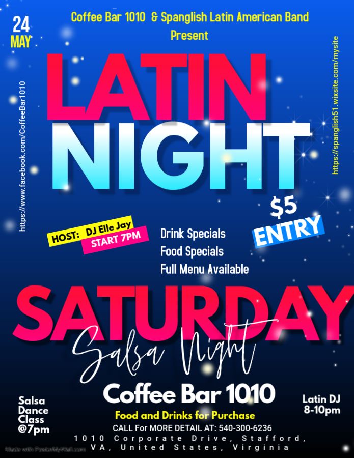 4th Saturday Stafford Salsa Night w\/ DJ Elle Jay & Coffee Bar 1010