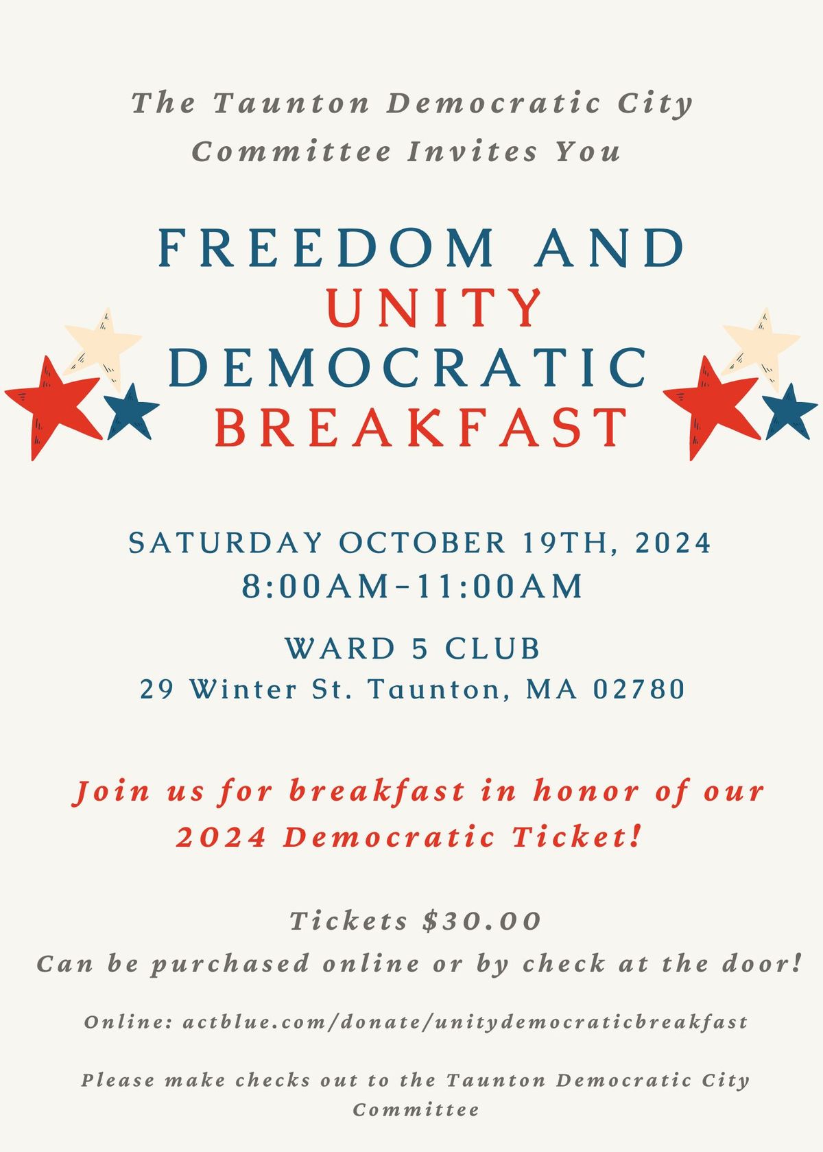 Taunton Democratic City Committee Freedom and Unity Breakfast 