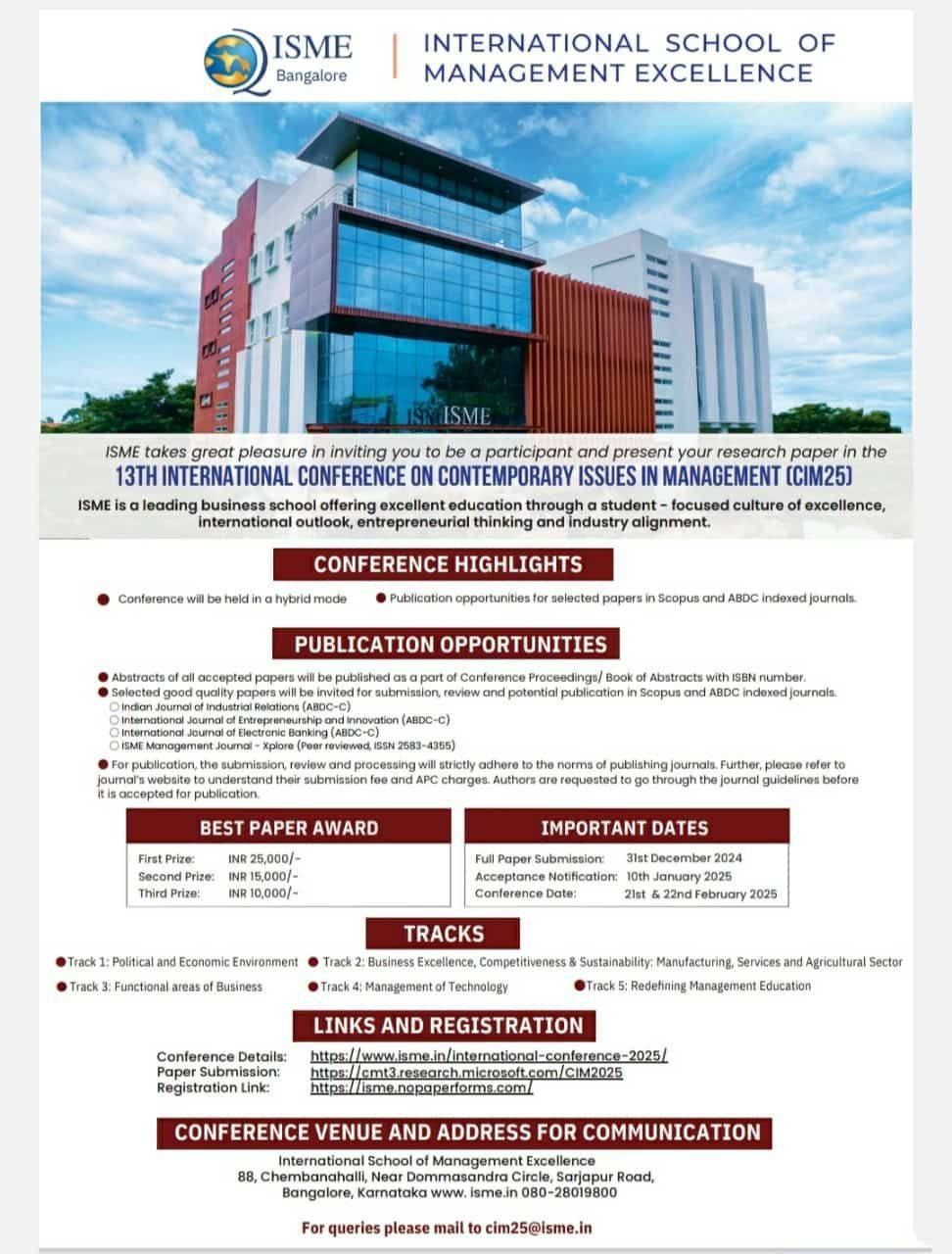 13th International Conference on Contemporary Issues in Management (CIM 25)