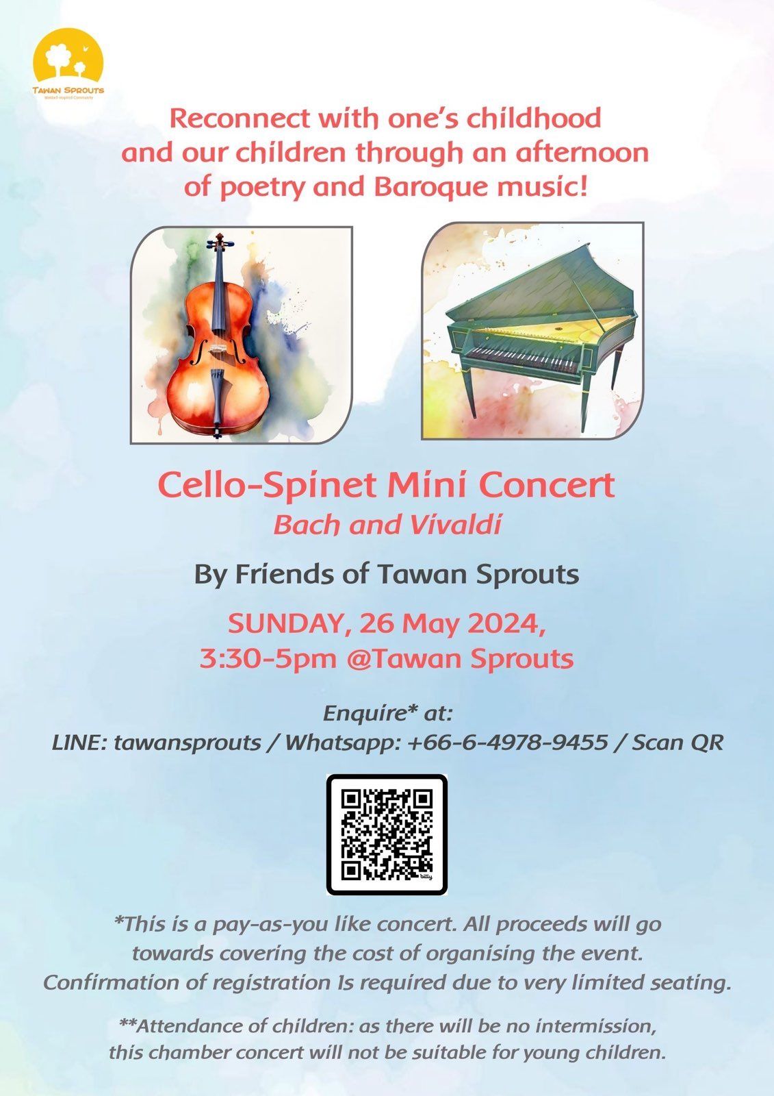 Cello-Spinet Mini Concert by Friends of Tawan Sprouts