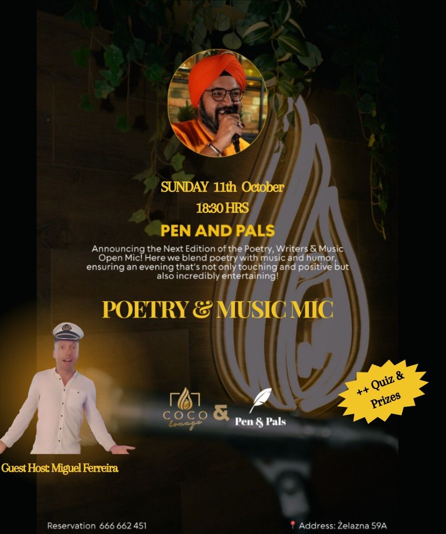 Pen & Pals - Poetry & Music OpenMic - Wst\u0119p wolny