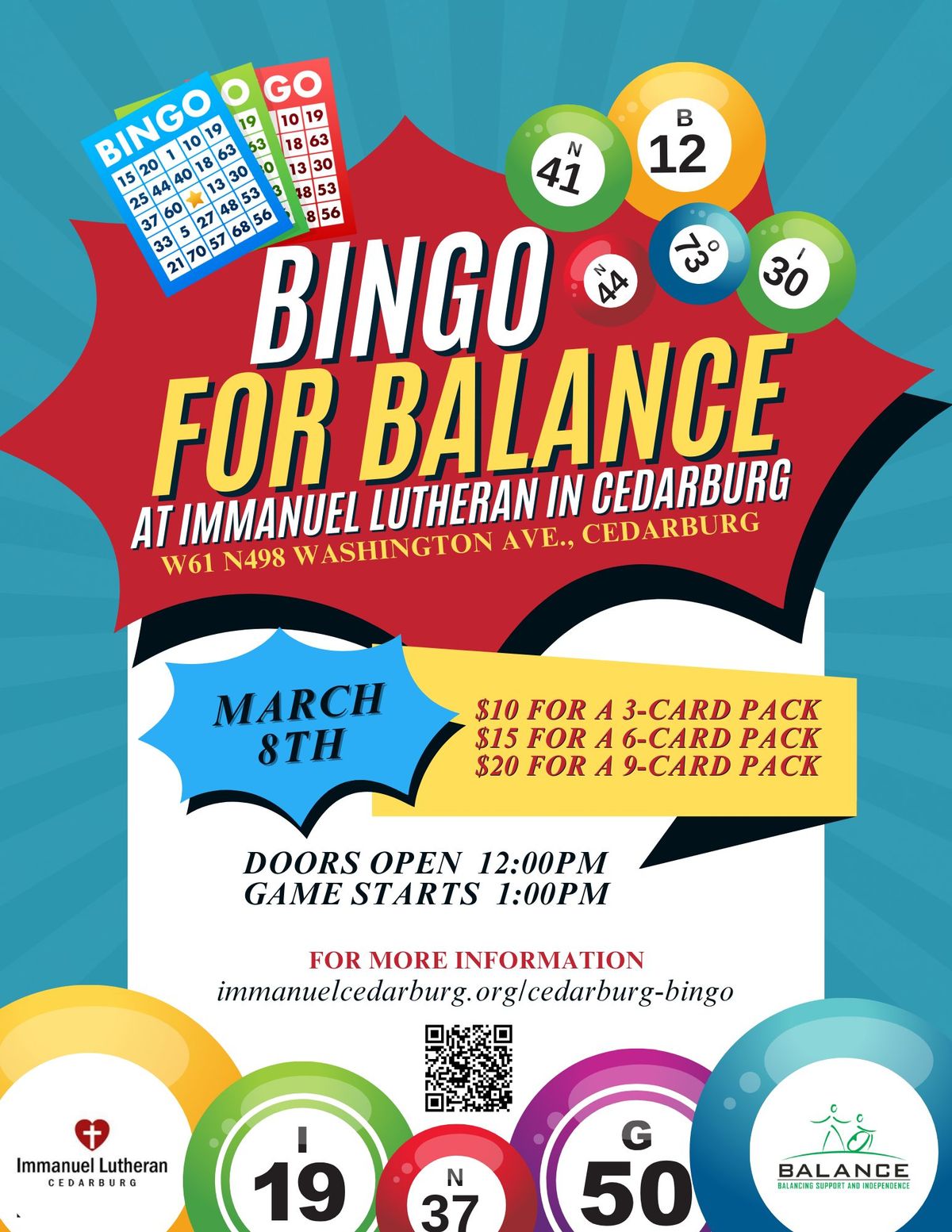 Bingo for Balance at Immanuel Lutheran in Cedarburg